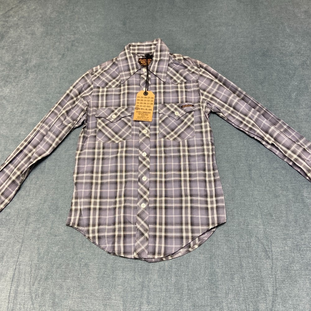 Civilianaire Wash And Wear Western Shirt Mens XS Multicolor Plaid Button Up